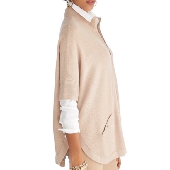 White House black market, tan/beige Sweater with Pockets. - Picture 2 of 13